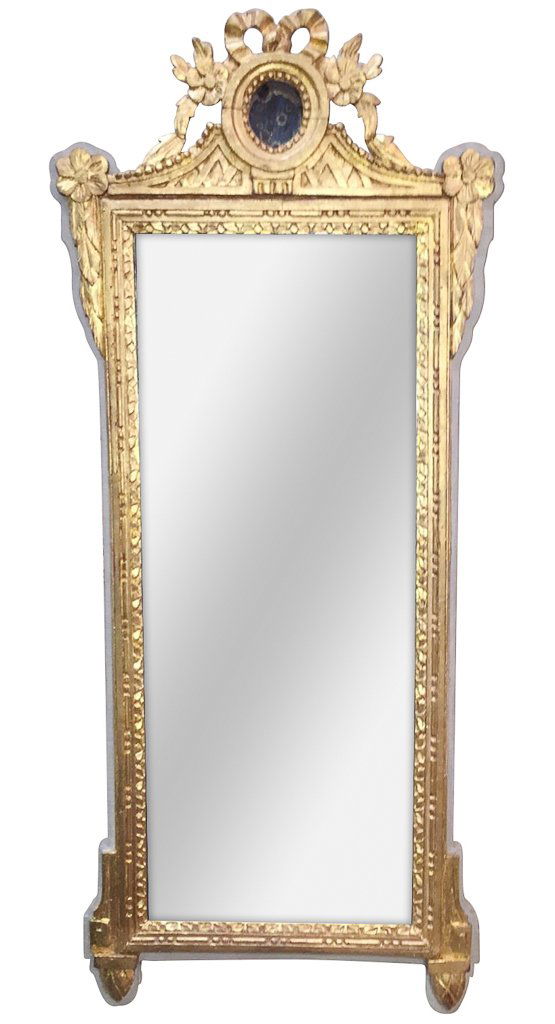 Period French Louis Xvi Parcel Gilt Mirror (1 of 5)