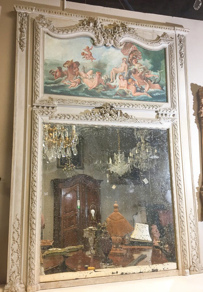 19th-century French Painted Trumeau Mirror (1 of 5)