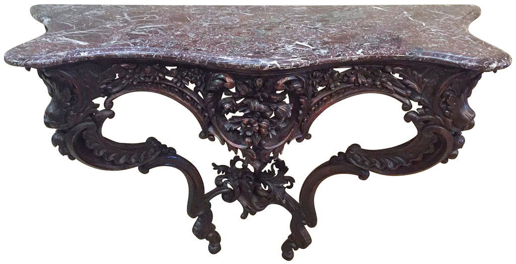 French Victorian Carved Walnut Console (1 of 5)