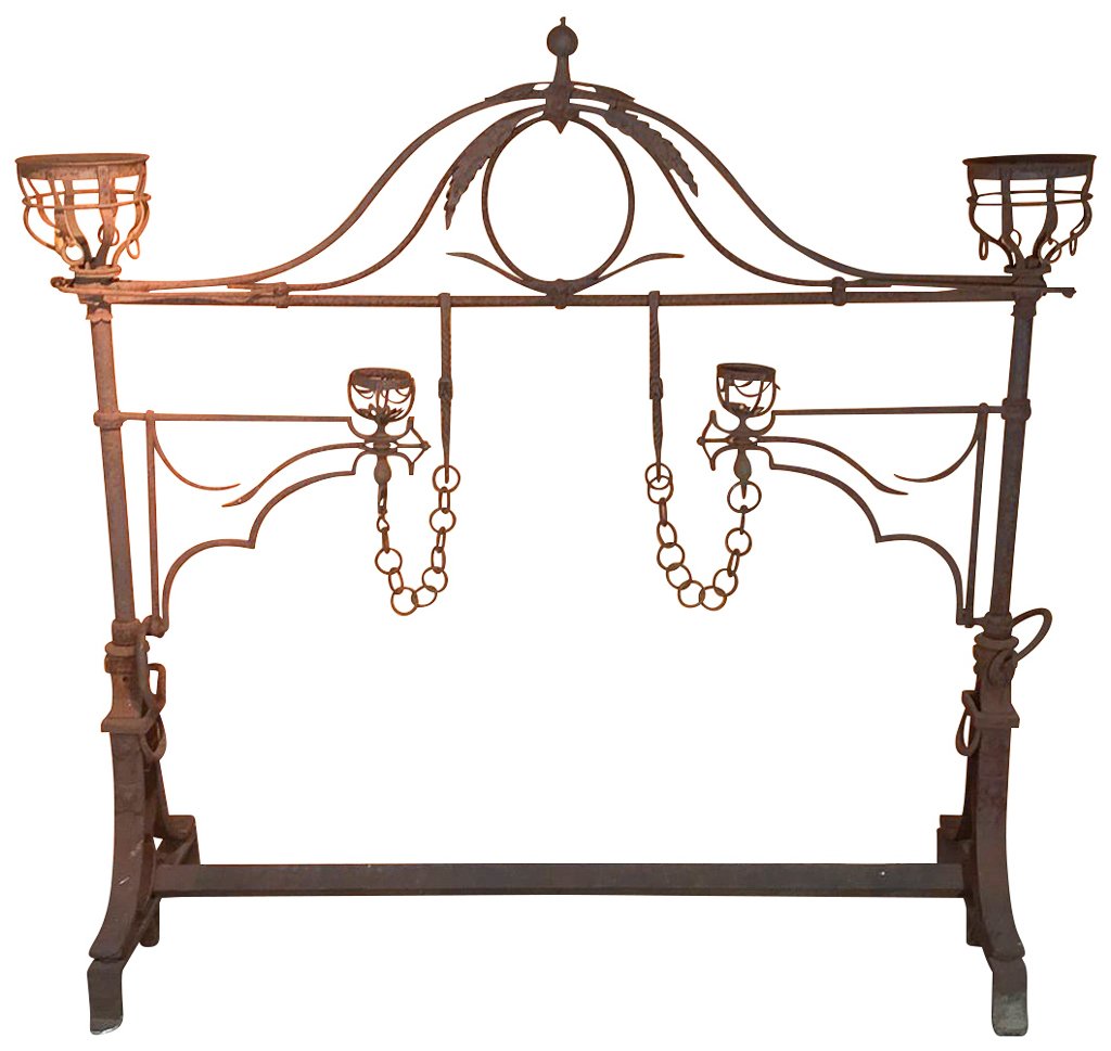 Large Antique Iron Cooking Frame, With Swing (1 of 5)