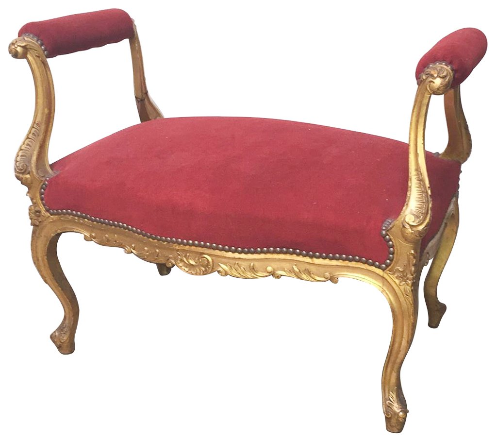 French Louie Xv Style Gilt Finish Window Bench (1 of 4)