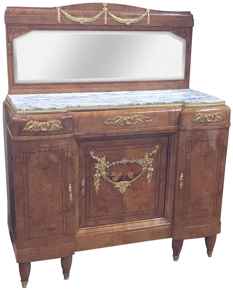 Find French Exotic Burl Walnut Deco Server (1 of 6)
