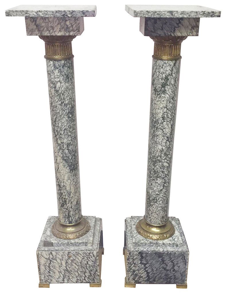 Find A Pair Of Exotic French Marble Pedestals (1 of 6)