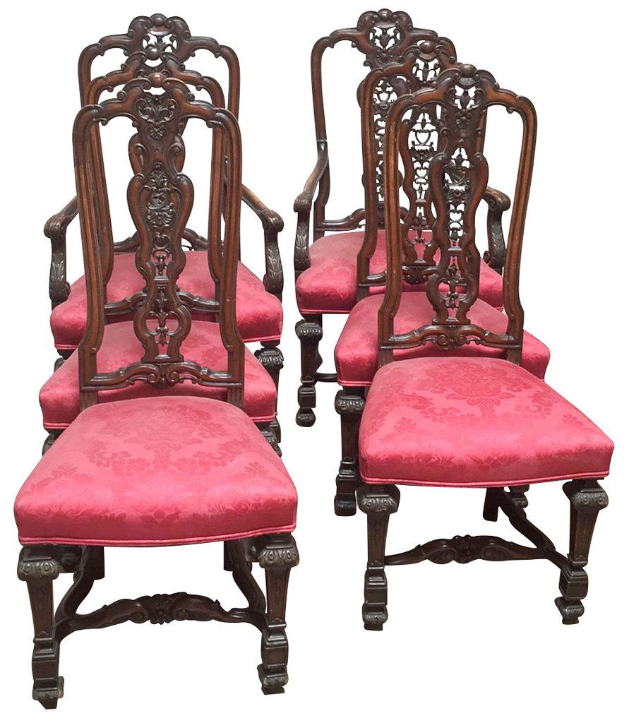 Fine Set Of Six Continental Style Dining Chairs (1 of 6)