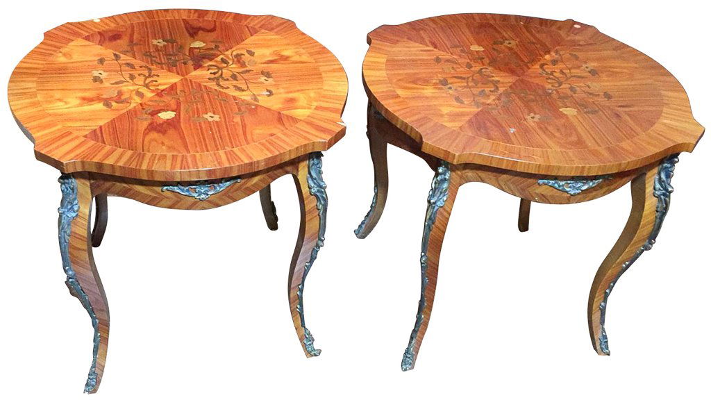 Pair  Of French Kingwood, Marquetry Tables (1 of 3)
