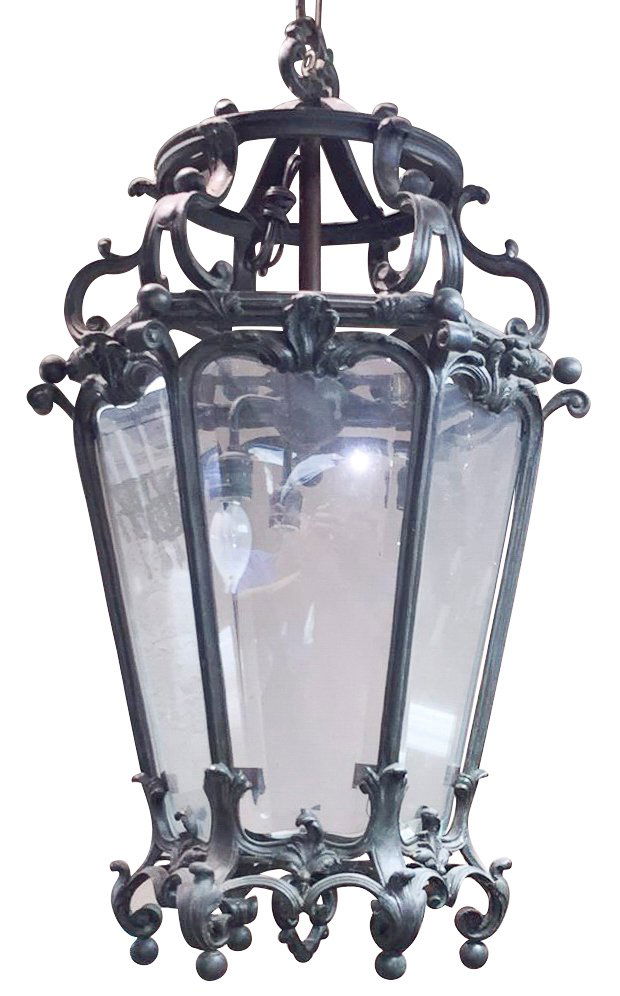 Early 20th C. Patinated Bronze Lantern (1 of 4)