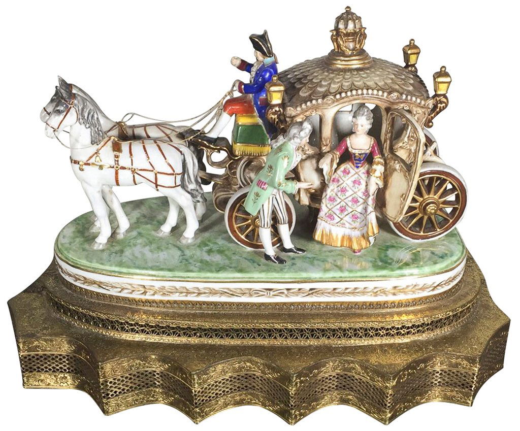 German Dresden Centerpiece, Set On Filigree (1 of 3)