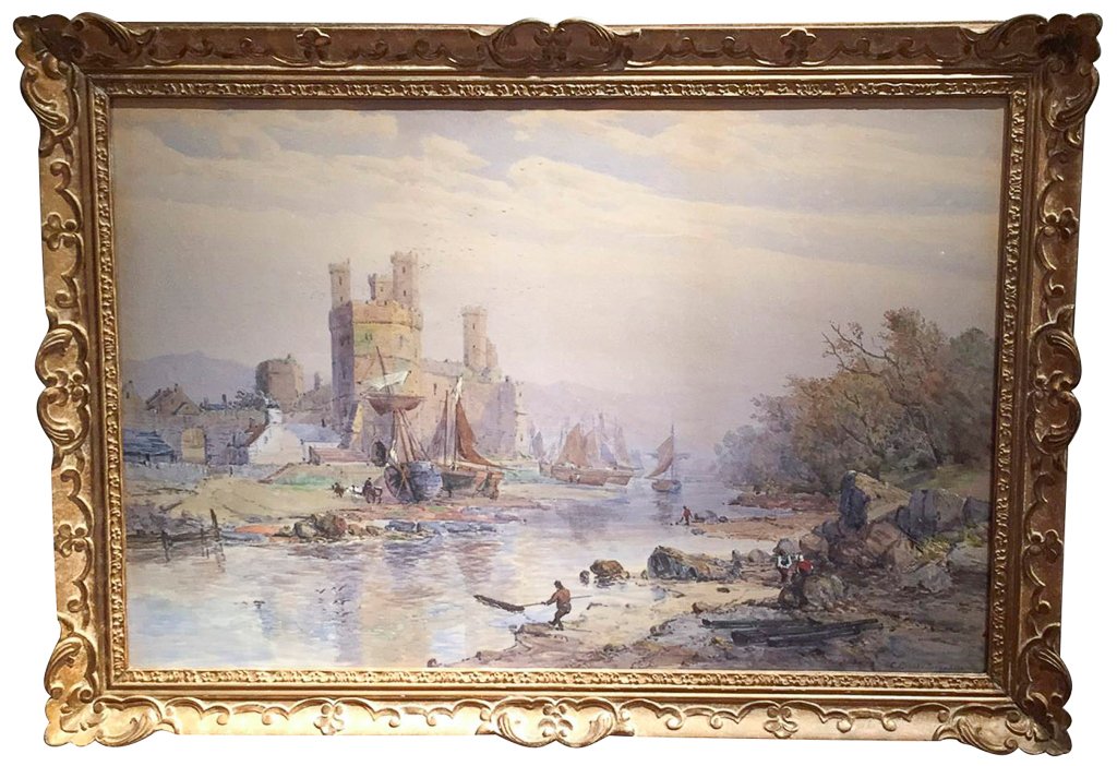Important Charles Brooke Branwhite Watercolor,: Noted English Artist With Extreme And Intricate Detail, In Gilt Wood Frame. 38w X 26.5h. From The Prive' Collection, Dallas. No Reserve.