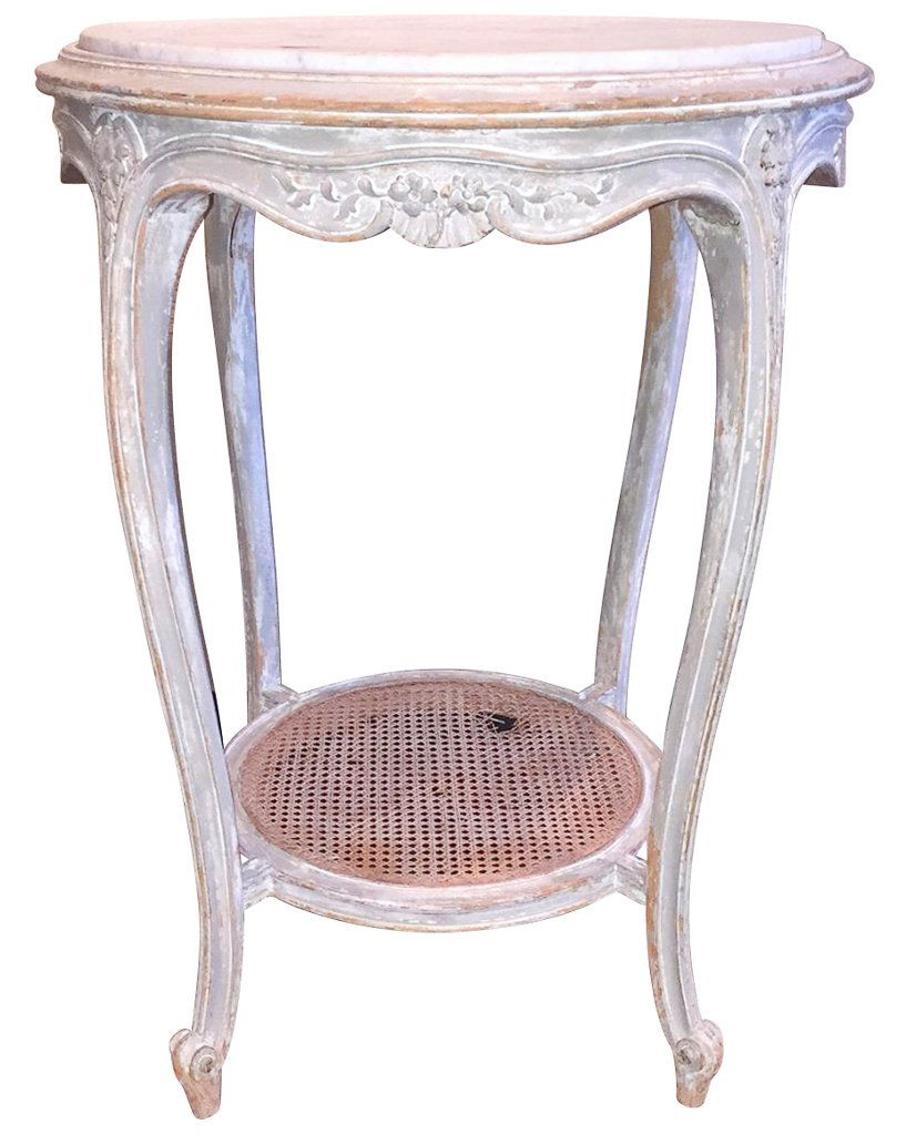 French Louis Xvi Carved & Painted Side Table (1 of 6)