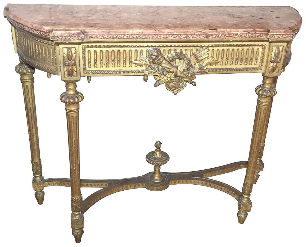 19th-century French Louis Xv Console, Salmon (1 of 4)