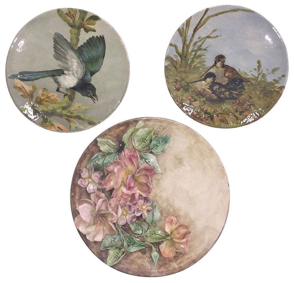 French Majolica Longchamp Charger, 13" Dia (1 of 8)