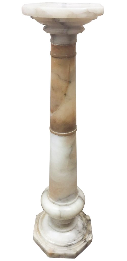 Antique French Onyx Pedestal, 43 Inches High, (1 of 3)