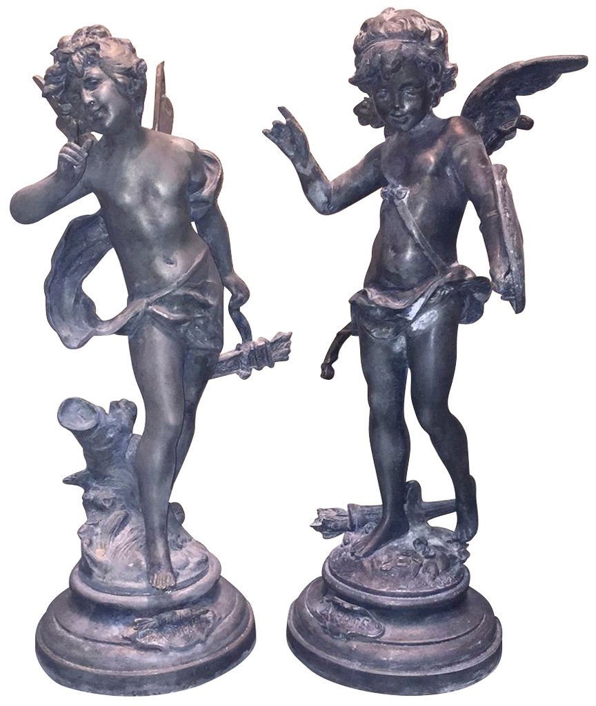 Pr Early 20th C. French Zinc Classical Figures, (1 of 6)