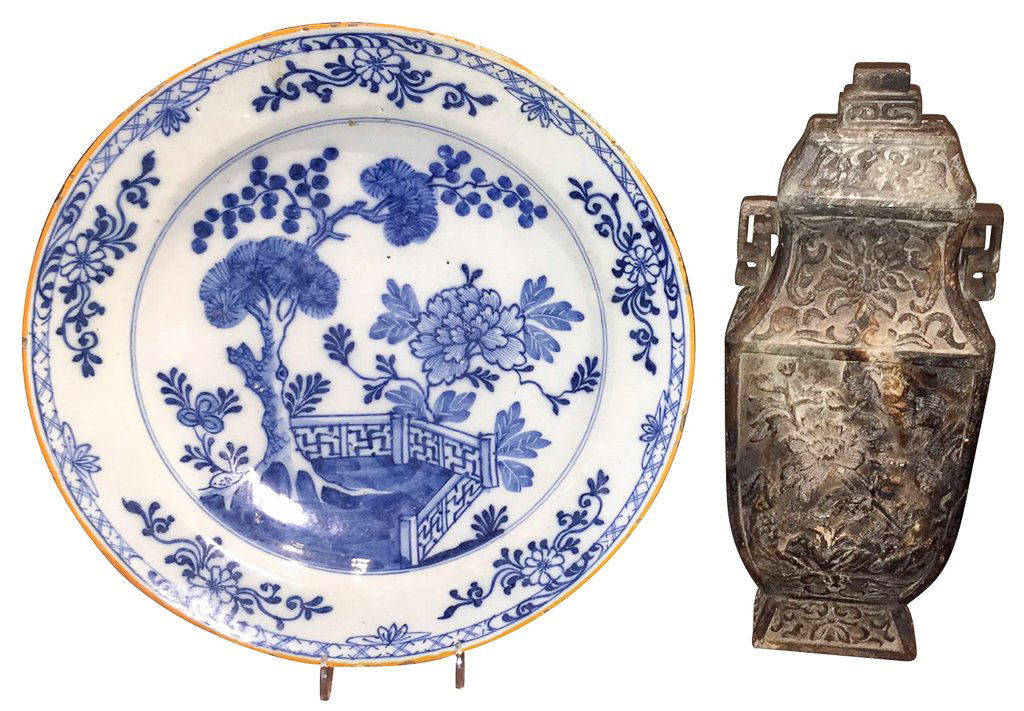 Chinese Blue & White Charger Together (1 of 6)