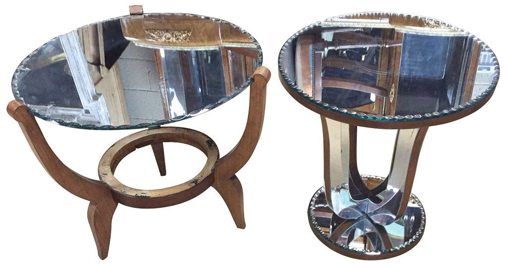 2  Art Deco Mirrored Top Cocktail Tables (1 of 4)