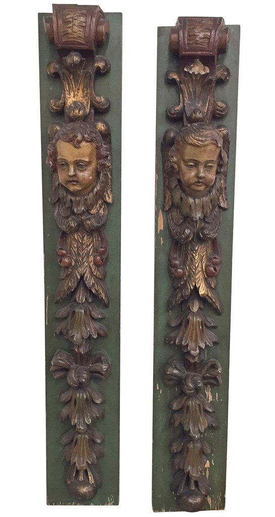 Pr 19th C. French Carved Wood Elements, (1 of 6)