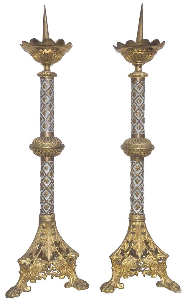 Pr French Bronze Altar Sticks, C 1890 (1 of 6)
