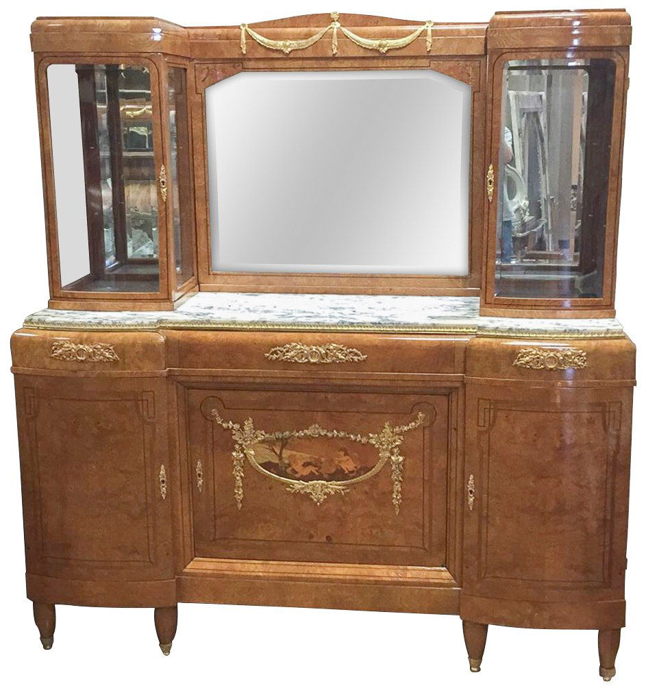 Find Quality Exotic Walnut French Deco Buffet, (1 of 7)