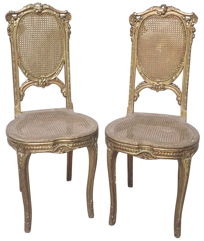 Pair Of Antique French Louie Xv Side Chairs (1 of 4)
