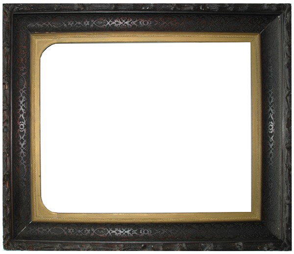 American, 19th Century, Hudson River School, carved: American, 19th Century, Hudson River School, carved Walnut frame with carved twig & leaf outer edge Size: 25 1/2 x 31 1/2 x 6 Condition: Fair condition