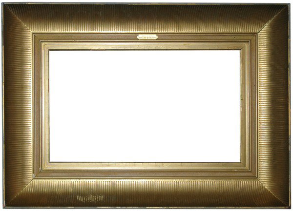 American, 19th Century, Hudson River School, gilde: American, 19th Century, Hudson River School, gilded fluted cove frame Size: 14 x 24 x 5 1/4 Condition: Good condition