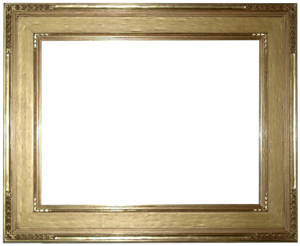 Replica frame - American, Arts & Crafts-style, han: Replica frame - American, Arts & Crafts-style, hand carved & gilded cassetta frame Size: 18 x 24 x 4 Condition: Excellent condition