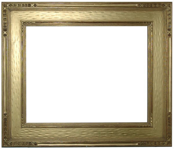 Replica frame - American, Arts & Crafts-style, han: Replica frame - American, Arts & Crafts-style, hand carved & gilded cassetta frame Size: 16 x 20 x 4 Condition: Excellent condition