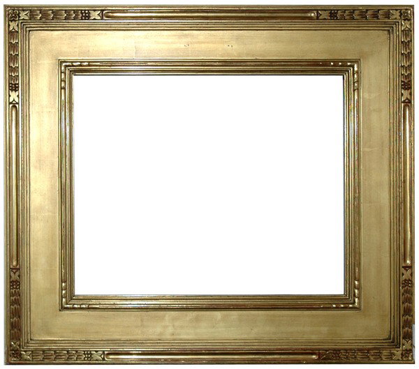 Replica frame - American, Arts & Crafts-style, han: Replica frame - American, Arts & Crafts-style, hand carved & gilded cassetta frame Size: 13 x 16 x 4 Condition: Excellent condition