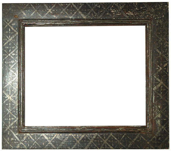 American, 20th Century, Arts & Crafts, hand carved: American, 20th Century, Arts & Crafts, hand carved & silver gilded frame with incised designs, in the style of Max Kuehne Size: 14 1/2 x 18 x 3 1/2 Condition: Good condition