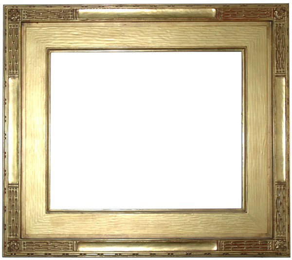 Replica frame - American, Arts & Crafts-style, han: Replica frame - American, Arts & Crafts-style, hand carved & gilded cassetta frame Size: 20 x 24 x 6 Condition: Excellent condition