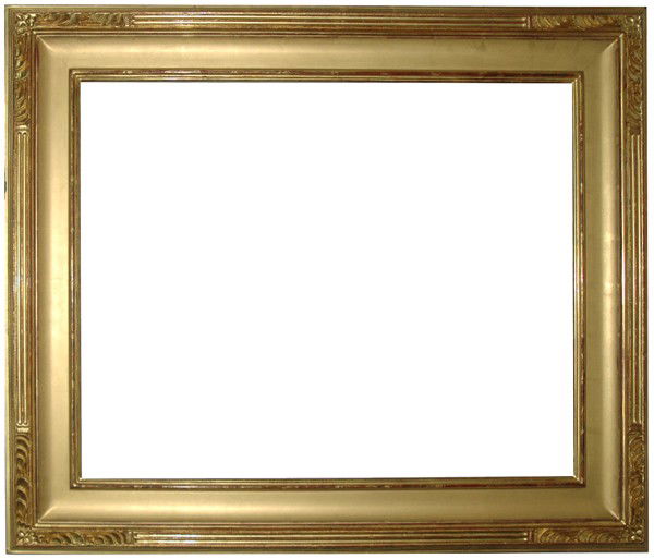 Replica frame - American, Arts & Crafts-style, han: Replica frame - American, Arts & Crafts-style, hand carved & gilded cove frame Size: 24 x 30 x 4 1/2 Condition: Excellent condition