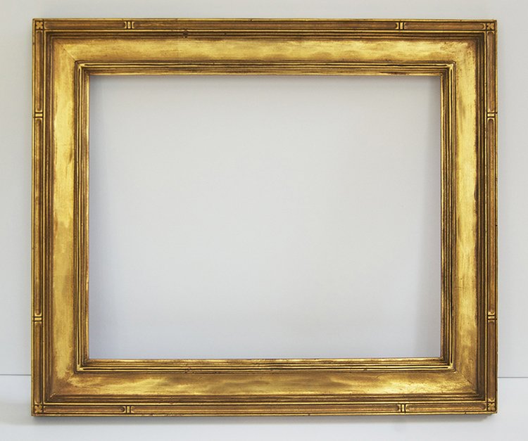 Newcomb Macklin Arts and Crafts frame: American 20th C. hand carved and gilded arts and crafts cassetta frame by Newcomb Macklin antique frame Size: Fits Canvas size: 12.5 x 15.5 W: 2.5