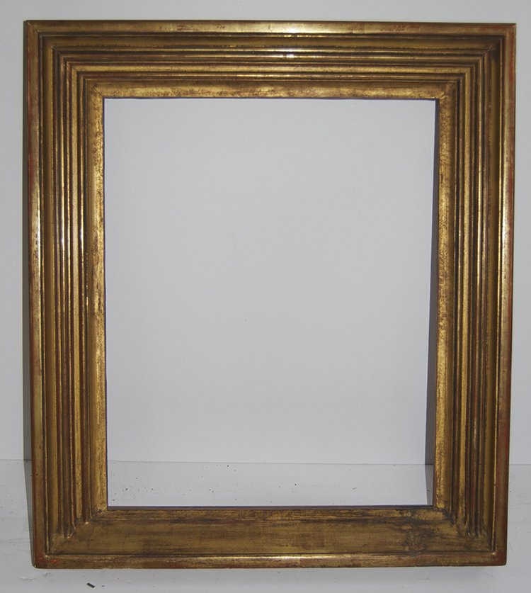 European 19th C. hand carved and gilded cove frame: European 19th C. hand carved and gilded cove frame. 16 x 20 W: 3.5
