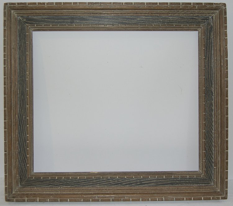 American modernist cassetta frame.: American C. 1950s hand shaped with gauged carvings modernist cassetta frame. 22 x 26 W: 4