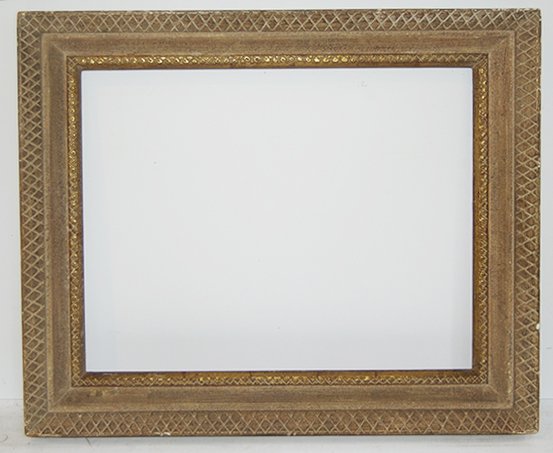 American C.1950s hand shaped modernist frame.: American C.1950s hand shaped and carved cassetta modernist frame. 17.5 x 21.5 W: 3.25