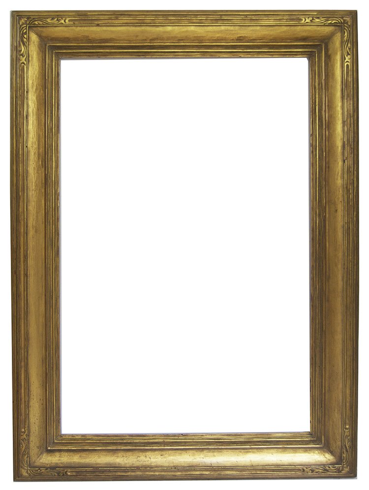 Newcomb Macklin Arts and Crafts frame: American 20th C. hand carved and gilded cove frame by Newcomb Macklin 21 x 32 W: 4