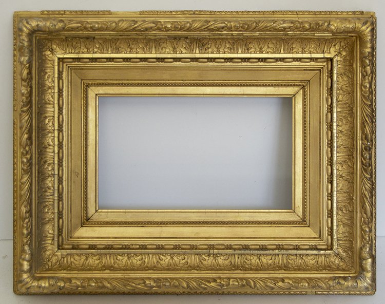 American Hudson River School designed cove frame.: American 19th C. applied ornament and gilded Hudson River School designed cove frame. 6.5 x 11 W: 4.5