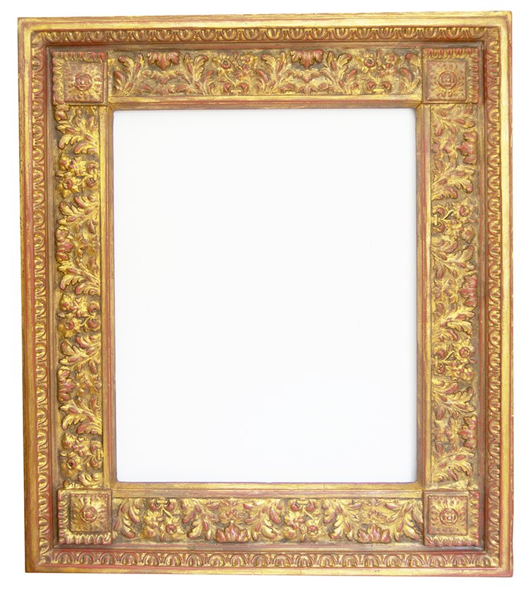 American 19th C. cassetta frame.: American 19th C. applied ornament and gilded cassetta frame in the Italian style. 20 x 24 W: 6