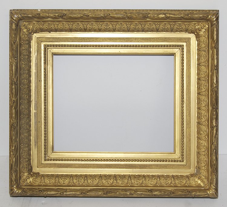 Hudson River School designed ogee cove frame: American 19th C. applied ornament and gilded Hudson River School designed ogee cove frame. 8 x 10 X 3.5