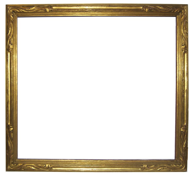 Newcomb Macklin arts and crafts frame.: American 20th C. hand carved and gilded Newcomb Macklin arts and crafts frame with carved corners. 27 x 30 W: 2.5