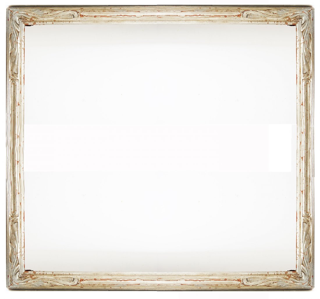 American Arts and crafts frame by Newcomb Macklin: American 20th C. hand carved and silver gilded arts and crafts frame by Newcomb Macklin 36 x 40 W: 2.5