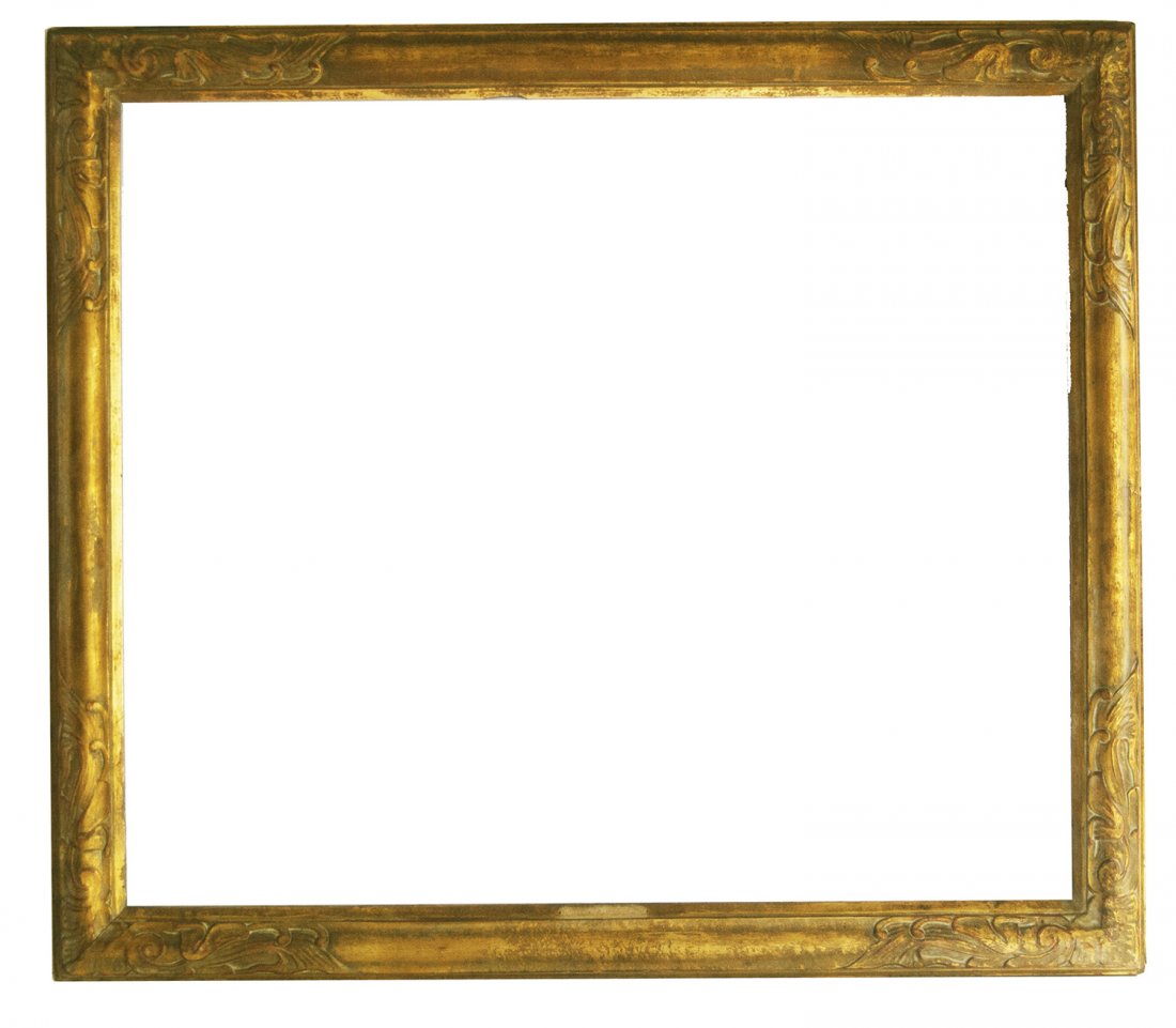 American 20th C. frame by Newcomb Macklin: American 20th C. hand carved and gilded arts and crafts frame by Newcomb Macklin 25 x 30 W: 2.5