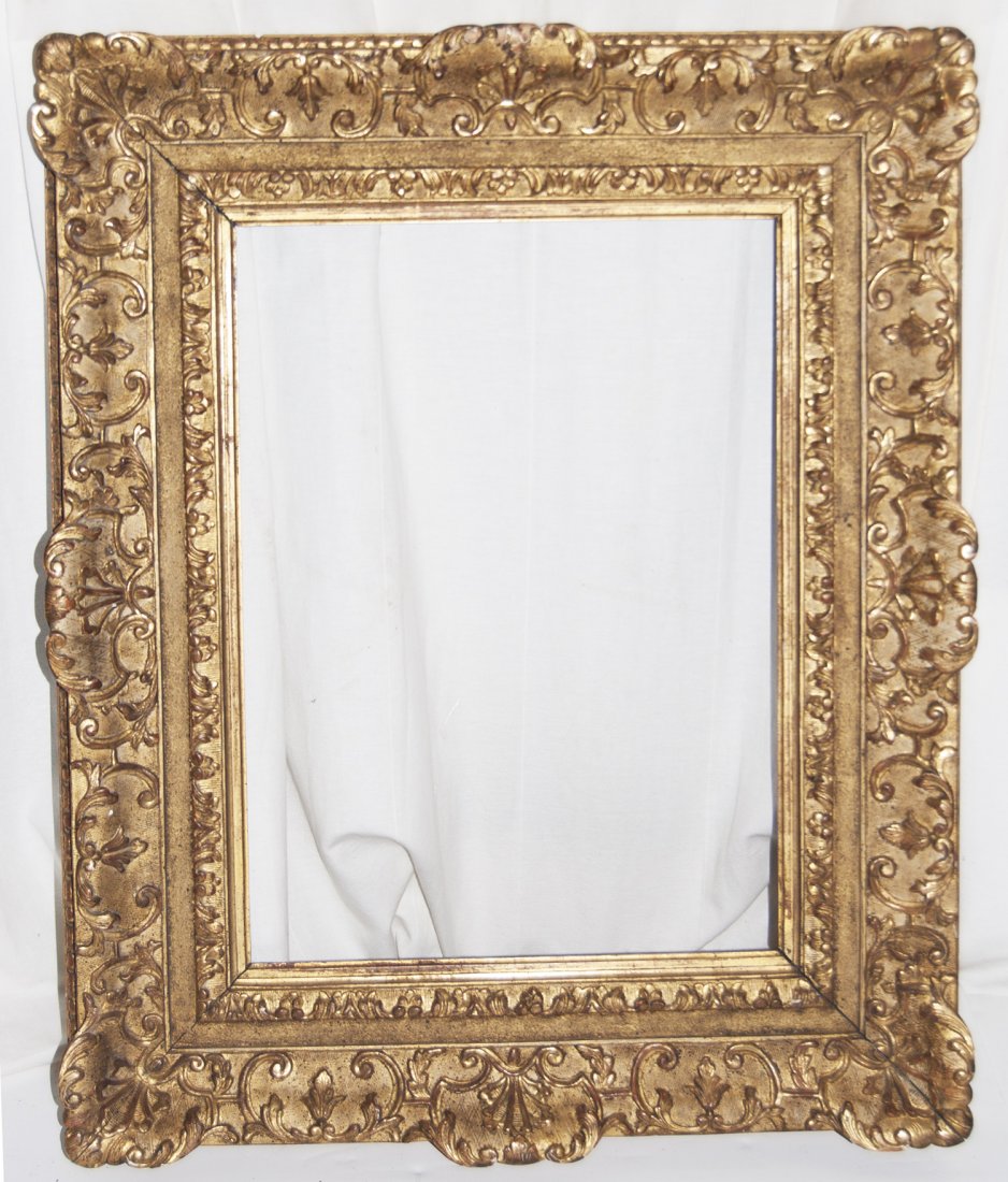 French 18th C. hand carved and gilded Louis XIV frame: French 18th C. hand carved and gilded Louis XIV frame 14 x 20 W: 5