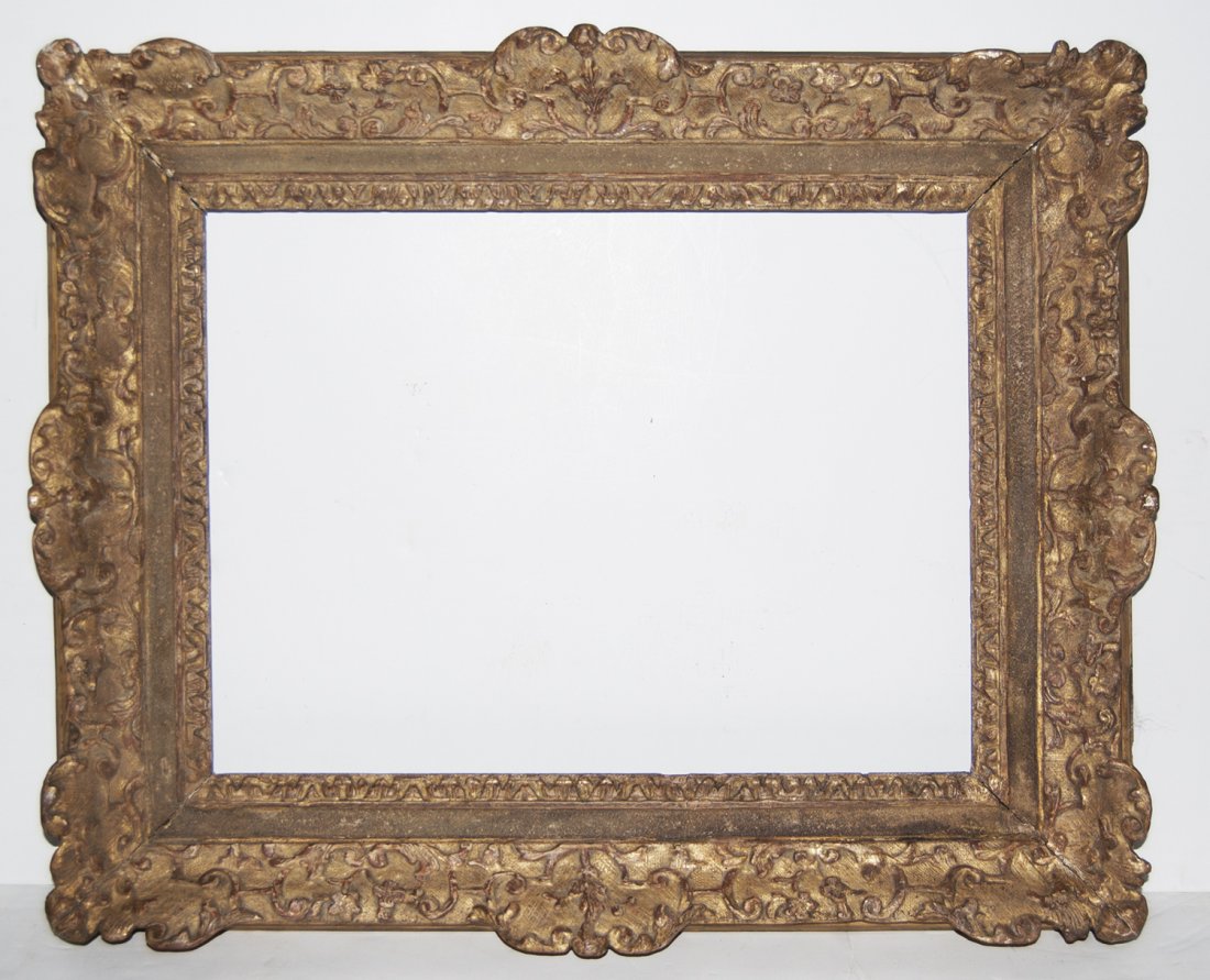 French 17th C. Louis XIV hand carved and gilded frame.: French 17th C. Louis XIV hand carved and gilded frame 13 x 17 W: 3.5