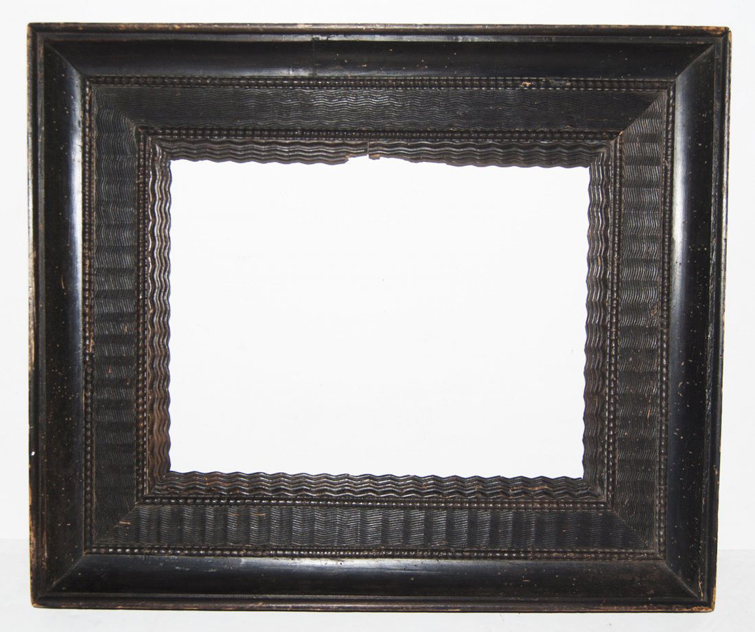 Dutch 17th C. hand shaped and ebonized ripple frame.: Dutch 17th C. hand shaped and ebonized ripple frame 12 x 16 W: 5