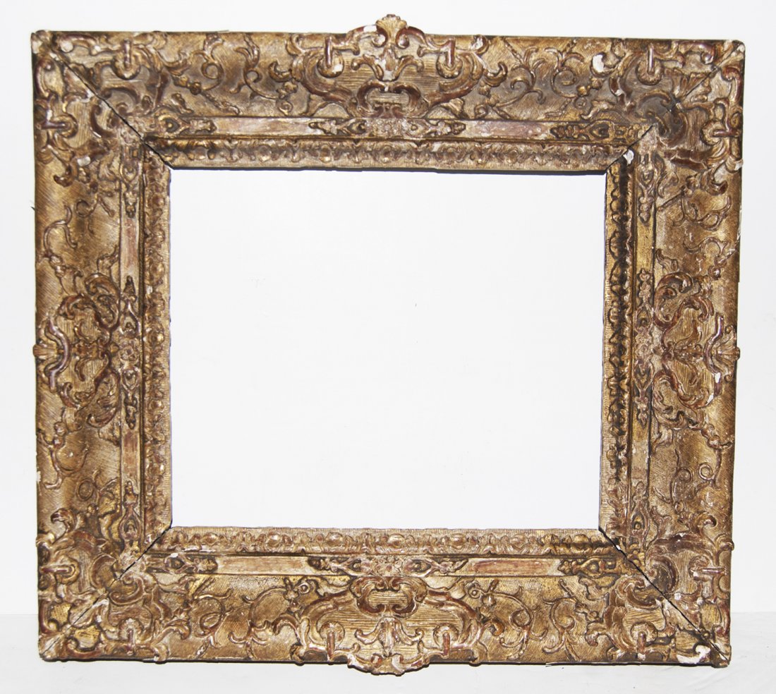French 18th C. hand carved and gilded Louis XV frame: French 18th C. hand carved and gilded Louis XV frame 12 x 14 W: 4