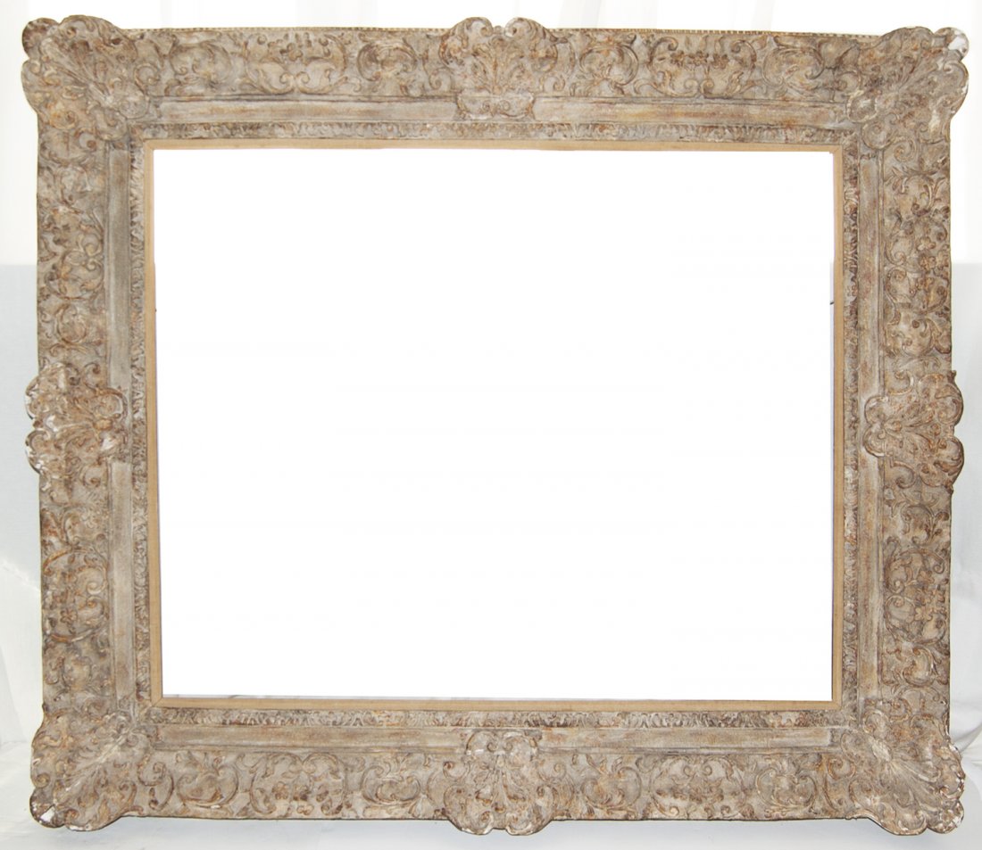 Large French 18th C. Hand carved Louis XIV frame: Large French 18th C. Hand carved and gilded Louis XIV frame 32 x 40 W: 7