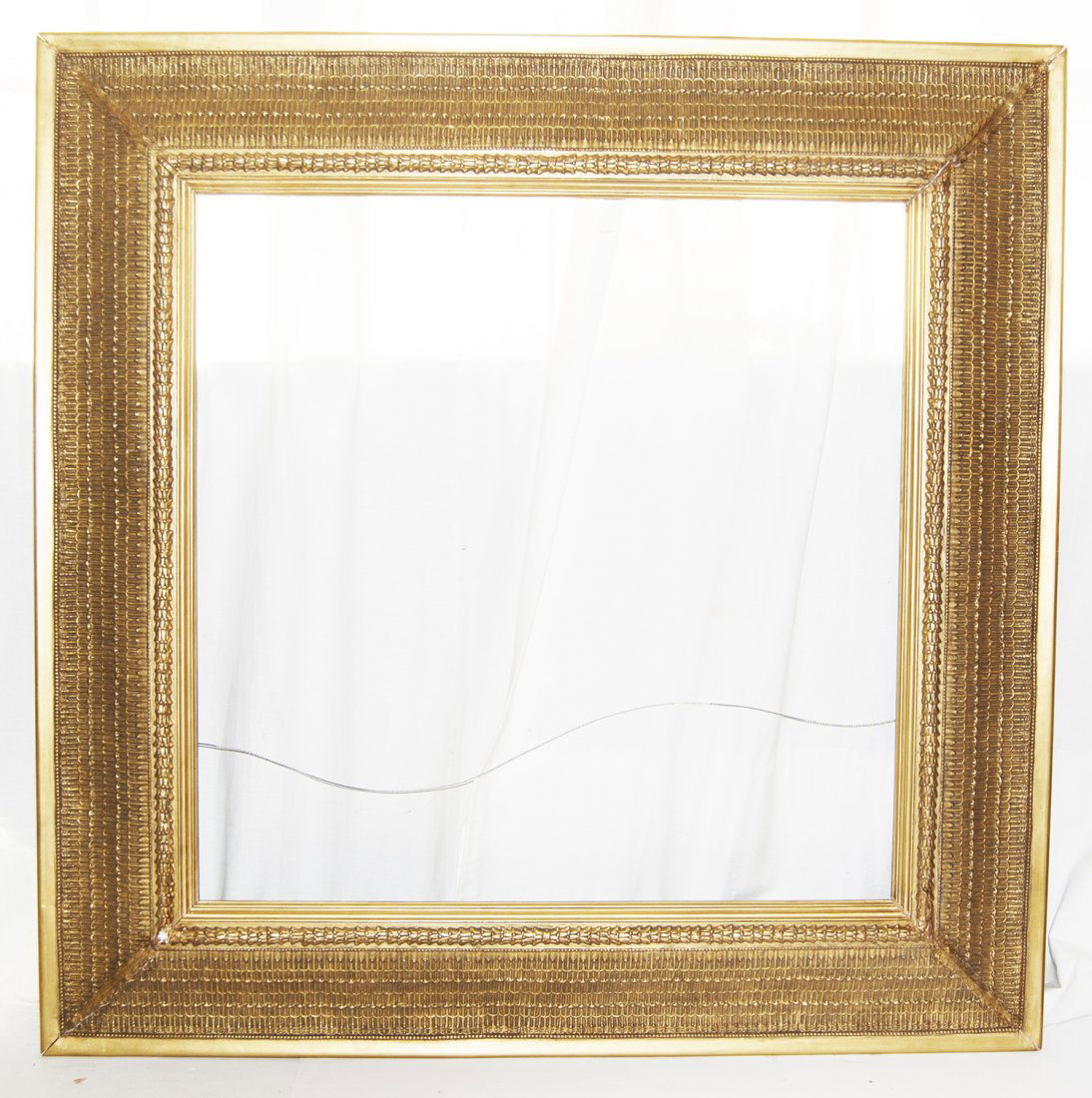 American 20th C. Stanford White replica grill frame: American 20th C. applied ornament and gilded Stanford White Grill replica frame by Eli Wilner & Co 32 x 32 W: 7.5