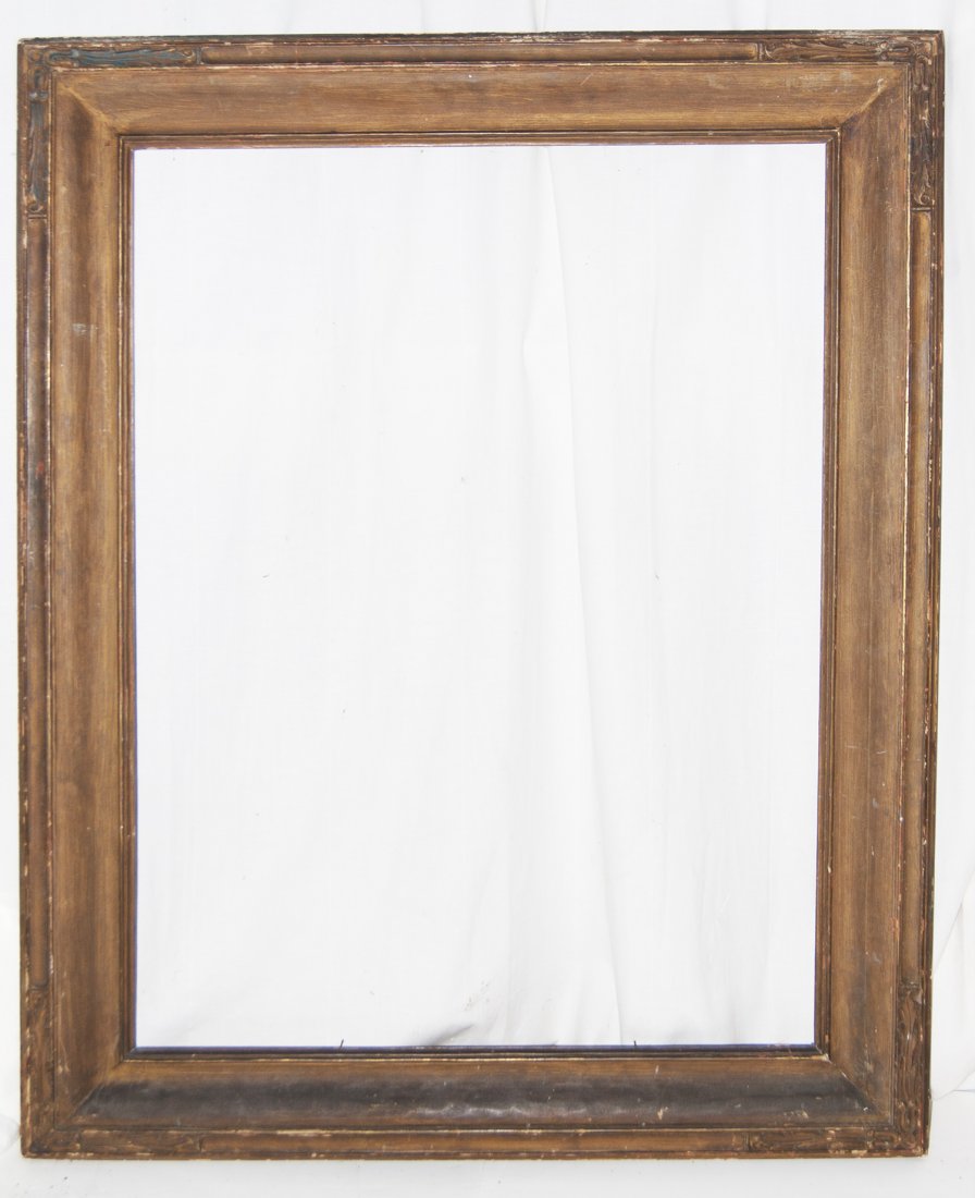 American 20th C. arts and crafts Newcomb Macklin frame.: American 20th C. hand carved and gilded arts and crafts cove frame by Newcomb Macklin 26 x 35 W: 4.5