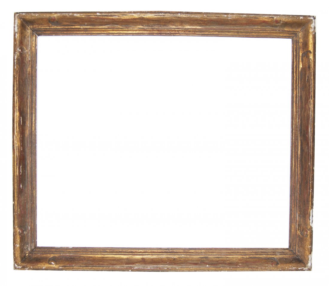 American 20th C. gilded Taos style frame: American 20th C. hand carved and gilded Taos style frame 25 x 30 W: 2.5